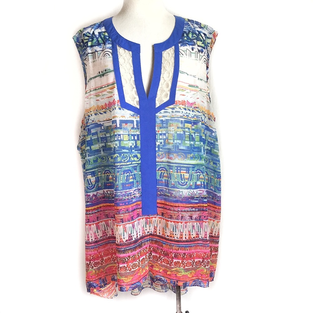 Ali Miles Multicolor Sleeveless Top
